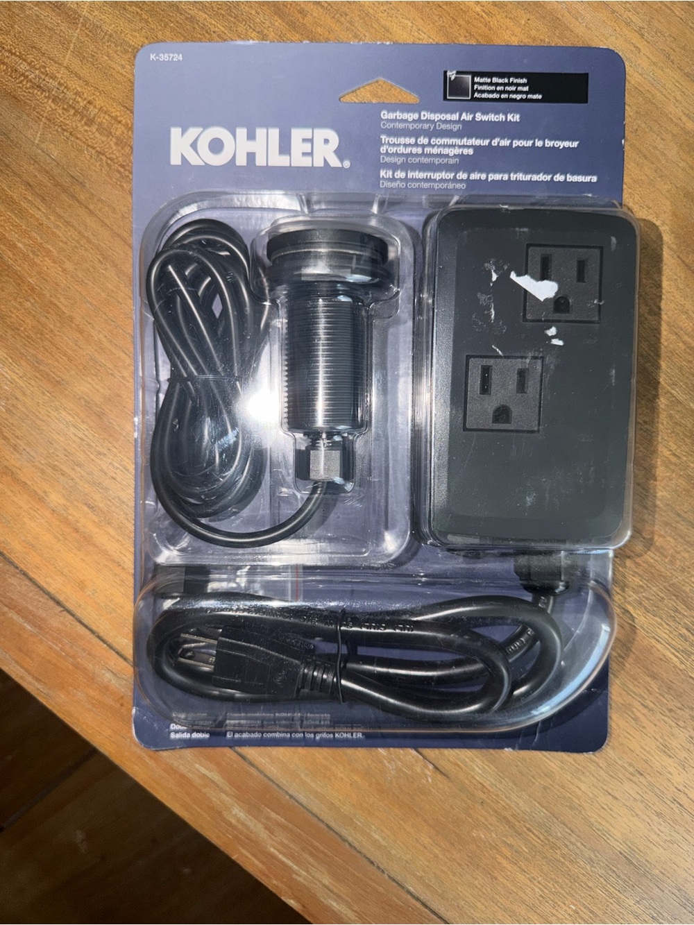 Kohler Black Garbage Disposal Air Switch Kit